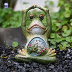OwMell Frog Statue for Garden, Green Frog Figurine for Outdoor Decor Yard and Garden Decoration Resin Sculpture 6 Inches - Yoga