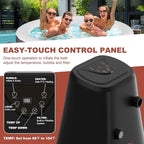 LILYPELLE 4-6 Person Inflatable Hot Tub, Large Round Portable Bathtub with 130 Bubble Jets, Outdoor Spa Set Included Heater Pump, Filter and Spa Cover, 82" X 82" X 25"