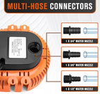 Sump Pump,Pool Cover Pump above Ground,submersible water pump Swimming Water Removal Pumps,for Swimming Pool Basement Garden Pond Tubs Draining,75W,Max Flow:850GPH,3 Adapters,25 Ft Power Cord (Orange)