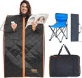 VEVOR Infrared Portable Sauna Tent, 1050W Personal Sauna Kit for Home Spa, Heated Body Therapy, Time & Temperature Remote Control with Chair & Floor Mat & Storage Bag, Black, 2.2’x 2.6’x 3.2’