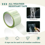 EAGLE PEAK Greenhouse Cover Repair Tape 2''x15' Heavy Duty 18.9 mil Reinforced Ultra High Performance Acrylic Adhesive Weather Resistant Tape for PE Polyethylene Greenhouse Covers and Film, Clear