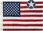 Homissor American Flag 16x24 Boat Small US Flags Outdoor Heavy Duty Embroidered Stars USA 1.3x2Ft Banner Sewn Stripes Indoor with 2 Brass Grommets