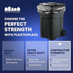 Plasticplace 64-65 Gallon Trash Can Liners for Toter │ 3.0 Mil │ Black Heavy Duty Garbage Bags │ 50” x 60” (25 Count),W65LDBTL3