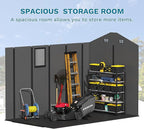 Devoko 6x10 FT Plastic Outdoor Storage Shed - Lockable Resin Tool Shed with Window & Floor - Easy Assembly for Garden, Backyard, Deep Gray