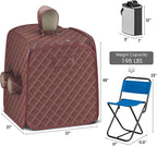 COSTWAY Portable Steam Sauna, Remote Control, 3L Steamer, Foldable Sauna Spa with 9 Temperature and 90 Mins Timer, Atomization, Personal Sauna Hat Tent for Detox Relaxation (Coffee)