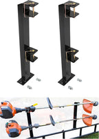 ECOTRIC 2 Place Weeder Trimmer Racks Holders Hold Two for Trailer Truck Tree Trimmers Edgers Pole Saws Powercoated Steel