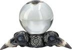 Pacific Giftware Raven Skulls and Crystal Ball Figurine, 5.5-inch Length, Cold Cast Resin, Table Decoration