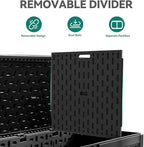 YITAHOME 260 Gallon Double-Wall Deck Box with Divider & Side Handles, Outdoor Large Storage for Patio Furniture Cushions, Garden Pool Accessories, Water Resistant & Lockable