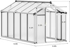 Greenhouse, Greenhouse for Outdoors, Polycarbonate Greenhouses with Quick Setup, Aluminum Frame and Roof Vent, Lockable Door for Backyard, Green Houses for Outside Garden Backyard, Patio