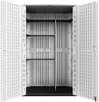 66 Cu.ft Vertical Storage Shed, Waterproof Polyethylene Resin Outdoor Storage with Floor for Garage, Pool, Bike, Garden