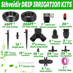 240-Ft Drip Irrigation Kit Automatic Garden Watering Plant System Kit, Greenhouse Irrigation Kit, Patio Sprinkler System for Outdoor Raised Bed Plants with 1/2in,1/4in Hose