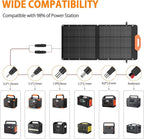GRECELL 100W Solar Panel for Power Station Generator, 21.5V Portable Foldable Solar Panel with Fast Charger and Adjustable Kickstand Solar Cell Charger for Outdoor Camping RV Van Travel