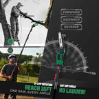 2-in-1 Electric Pole Saw for Tree Trimming, Cordless Pole Saw & 8'' Mini Chainsaw with Extension Pole, 2*21V 4.0 Ah Electric Handheld Chain Saw with Rechargeable Batteries for Wood Ranger,Senior,Women