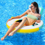 FBSPORT Inflatable River Tube for Floating Heavy Duty, PVC Water Tubes for Adults, 43" Tubing Floats Lake River Raft Lounge Chair with Cup Holder Backrest Handles Sunchill Float Ring