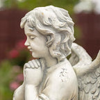 Zaer Ltd. 39" Tall Magnesium Angel Statue Figurines for Outdoor and Indoor Use (Praying Taylor, Antique White)