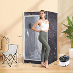 ZONEMEL Full Size Portable Steam Sauna, Personal Home Spa, 1500 Watt 4 Liter Steamer with Remote Control, Timer, Foldable Chair (L 33.8" x W 33.8" x H 65.7",Crane1)