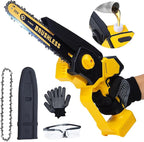 Cordless Mini Chainsaw 8 Inch for Dewalt 20V MAX Battery Powered (NO Battery), Electric Cordless Hand Chainsaw, Portable Small Rechargeable Pruning Chain Saw for Wood Cut Tree Trimming