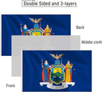 Bradford New York State Flag 3x5 feet Outdoor, 3 Ply Polyester Double Sided New York Flags Heavy Duty, NY State Flags with 2 Brass Grommets for Outsides House Long Lasting