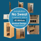 Saunas 909Mini Far Infrared Sauna, Indoor Dry Sauna (Hemlock Wood, 1 Person Mini Size Right Door)
