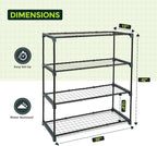 EAGLE PEAK Greenhouse Shelving Staging Double 4 Tier, Outdoor/Indoor Plant Shelves, 35"x12"x42", Green