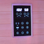 Low EMF Far Infrared Sauna for 2 Person, Canadian Hemlock Wood Sauna Room with Tempered Glass Door, WiFi Control, 110V, 10 Infrared Heaters, 2200W, Reading & 7-Color Starry Light, Oxygen Bar, Speaker