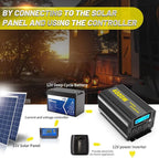 4000 Watt Modified Sine Wave Power Inverter, 12V DC to AC 110V/120V (Peak) 8000W Converter 3 Outlet Car Inverter with Remote Control and LED Display 3.4A USB Port