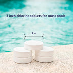 PROFELIZ 3 Inch Pool Chlorine Tablets, Slow-Dissolving Spa Sanitizer Eliminate Bacteria Algae Stabilized Chlorine for Swimming Pools Hot Tubs Spa Treatment (40lbs)