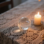 Crystal Ball, Glass Balls, Decorative Balls, Clear Crystal Ball with Wooden Stand, K9 Glass Ball for Home Decoration, Photography, FengShui,Fortune Teller Accessories (120mm)