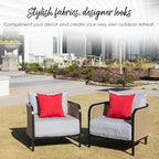 RSH DECOR: Square Throw Pillows Set of 2 | 20” x 20” | All-Weather Spun Fabric | Water and Fade-Resistant | Outdoor Accent Pillows for Patio Furniture | Gregoire Fresco