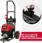 PowerSmart 80V 2600PSI Cordless Electric Pressure Washer, 6.0AH Battery Charger 1.2GPM, Battery Powered Electric Power Washer with 35FT Hose Reel, 27FT Hose, 5in1 Nozzle Set, Onboard Soap Tank