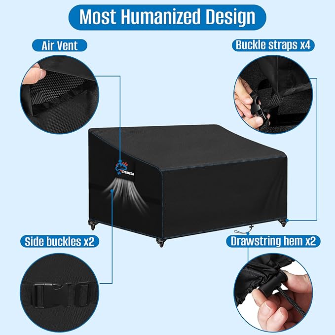 SIRUITON 3-Seat 104" W x 40" D x 35" H Garden Patio Sofa/Loveseat/Bench Cover, Heavy Duty 420D Oxford Waterproof Outdoor Sofa Cover, Lawn Patio Furniture Covers