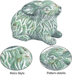 Garden Rabbit Statue Cement Bunny Decor Easter Bunny Figurines for Home Outdoor Garden Statues Cement Sculpture for Yard Patio Lawn Ornament, Green