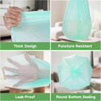 Garbage Bags 13 Gallon Tall Kitchen - Clear Green Biodegradable Large Trash Bags Unscented Leak-Proof Wastebasket Can Liners for Office Bedroom Toilet or Outdoor Heihaily Bulk 75 Count