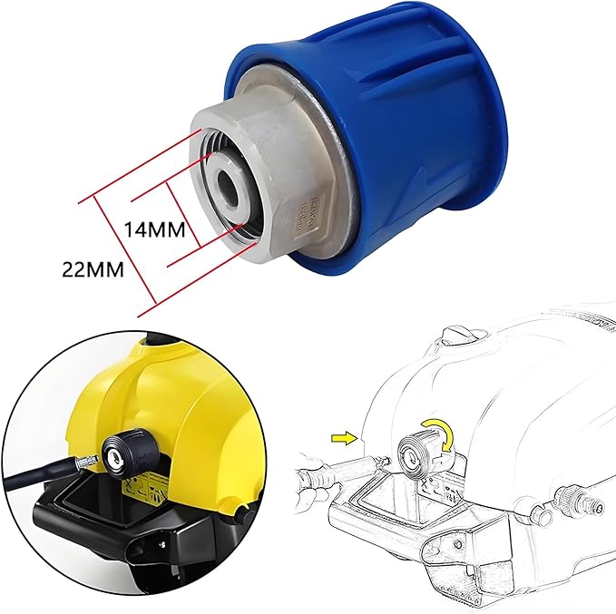 5800PSI/400Bar Ultra Flexible Pressure Washer Hose for Bosch Home Cleaning, 5M-30M High Pressure Extension Tube with Quick-Connect Adapter,(Red/Blue/Yellow/Green/Grey/Orange/Light Blue)(Yellow,16FT)
