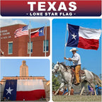 Texas Flag 2x3 ft Deluxe Super Tough Series, Heavy Duty Spun Polyester, All Weather TX Flag High Wind with Embroidered Stars, Brass Grommets, Sewn Stripes, Durable Texas Flags Outdoor Outside