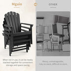 Stackable Adirondack Chair, Space Saving HDPE All-Weather Fire Pit Chairs for Outdoor Lawn Porch Deck