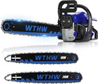 58 cc Gas Powered Chainsaw, 20 in & 18 in Quick-Switch Bars – 550 ml Fuel 260 ml Oil Tanks, Automatic Chain Oiler, Centrifugal Air Filter, Quick Start, Inertial Chain Brake (WH5808)