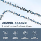 6 Inch Mini Chainsaw Chain Replacement for Saker 6 Inch Portable Electric Cordless Chainsaw,‎GJ15990-X36820 Chain Saw Blade,37 Drive Links 0.043" Gauge 1/4" LP Pitch (3 Pack)