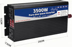 3500 Watt Power Inverter 12V DC to 220V AC Converter, RV Inverter, LED Display with 2 AC Outlets Dual Fans Radiating, for RV, Camp and Home, Electric Tool Pure Sine Wave Inverter (220V, 3500W 12V)