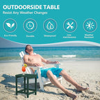 Plawdlik Hdpe Outdoor Adirondack Side Table, Wooden Textured, Set for Patio, Garden, Porch, Pool Composite Patio, Backyard, Bathroom and Indoor, Maintenance & Weather Resistant （Green）