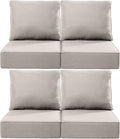 Luxury 24x24x6 Inch Outdoor Chair Cushions Set of 4 - Heavy Duty Water-Resistant Comfortable Cushion for Patio Furniture Set Dining Gliding Rocking Chairs Loveseat L-Shape Sofa - Beige