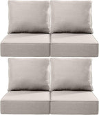 Luxury 22x24/22x25 6-Inch Outdoor Chair Cushions Set of 4 - Heavy Duty Water-Resistant Comfortable Cushion for Patio Furniture Set Dining Gliding Rocking Chairs Loveseat L-Shape Sofa - Beige