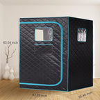 Smartmak Full Size Steam Sauna Tent, Portable Whole Body Home Spa Room, 1 or Two Person Large Space, Steamer NOT Included (47.28" x 35.46" x 63" Blackgreen)