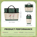 Personalized Garden Tools Set for Women: Custom Text Garden Tool Bag and Garden Shovel & Transplant Shovel & Hand Rake - Gardening Gifts for Mom Grandma Gardening Lover (2 Flowers)