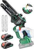 Cordless Mini Chainsaw 6 Inch, Goldsea Small Electric Chain Saws with 2 pack 2000mAh Batteries and Automatic Oiling System, Hand Saw Battery Powered Branch Cutter for Wood Cutting as Gifts for Men