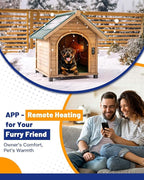 Kiroto Outdoor Dog House Heater With Thermosta - 500 Watt WiFi-Controlled with for Outside Dog House Outdoor with 2.03FT External Temperature Probe Pet Heater For Doghouse