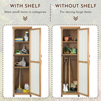 Outdoor Storage Cabinet, 62" Tall Thin Garden Cabinet with Adjustable Shelf and Weather-Resistant Design Farmhouse Accent Cupboard for Patio, Garden, Yard or Porch (18" L x 18" W x 62" H)