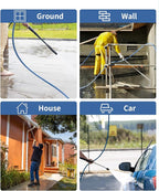 Pressure Washer Hose 125FT 3/8" for Cold and Hot Water 212°F, with Swivel Quick Connect, 4500PSI Kink Resistant Grade Steel Wire Braided, Power Washer Hose With 2pcs M22-14mm Adapter