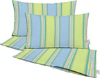 RSH DECOR: Sunbrella Pillow Covers Set of 4 | Covers Only - 26" x 16" | Outdoor Lumbar Pillow Covers Crafted with Sunbrella Performance Fabric | Bravada Limelite