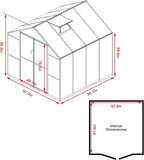 BlueWish 8x8FT Greenhouse for Outdoors, Greenhouses with Adjustable Vents, Lockable Door, Outdoor Aluminum Greenhouse Kit with Polycarbonate Panel, Walk-in Green House for Garden, Backyard, Gray